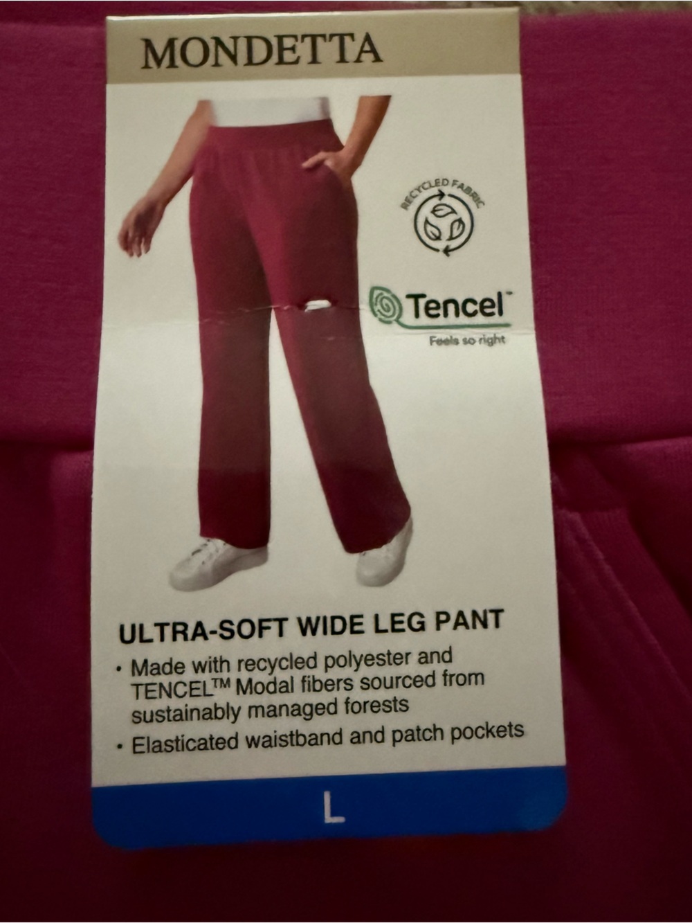 Mondetta Ultra Soft High Rise Wide Leg Pull-On Comfy Lounge Pants Size L NWT - Picture 12 of 14